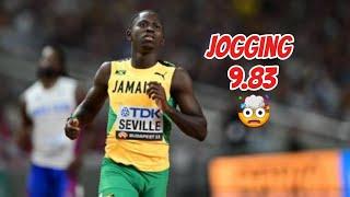 Oblique Seville jogged 9.83 in men 100m semi  jamaica Olympic trials 2024