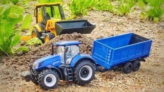 Jcb 3DX Backhoe Loader Machine Loading mud Work By New Holland Tractor  Tractor Video  Bommu Kutty