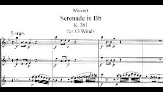 Mozart Full Score Serenade Complete No 10 for 13 Winds in B-flat major Gran Partita K. 361.