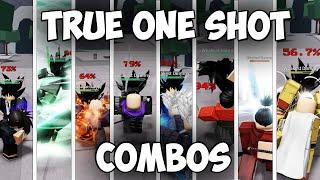 TRUE ONE SHOT COMBOS FOR EVERY CHARACTER Strongest battlegrounds #3