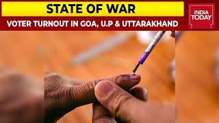 Nearly 10% Voter Turnout In Uttar Pradesh 5% Voter Turnout In Uttarakhand & 11.04% Turnout In Goa
