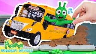 Wheels On The Bus  Bus Rescue Misson  Pea Pea Nursery Rhymes & Kids Songs