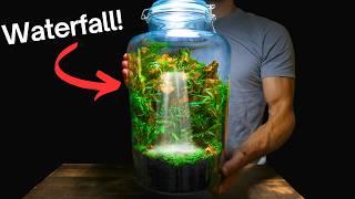 Creating A Flowing Waterfall Inside a Glass Jar