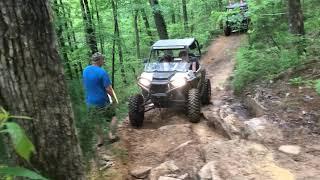 Off-road trail riding in Ozark National Forest Moccasin Gap Trail system in a RZR 900s