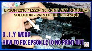 EPSON PRINTER  L210 & L220 - no printout problem solution PRINTHEAD CLEANING