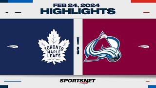 NHL Highlights  Maple Leafs vs. Avalanche - February 24 2024