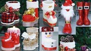 DIY Festive Santa Boots with Your Own Hands  Simple Shoes Decoration