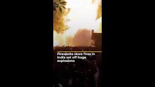 Fireworks store fires in India set off huge explosions  AJ #shorts