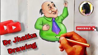 How To Draw Dr Jhatka From Motu Patlu  Step By Step  Dr Jhatka Drawing