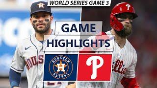 Houston Astros vs. Philadelphia Phillies Highlights  World Series Game 3