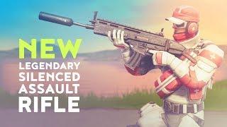 DAKOTAZ REACTING TO NEW LEGENDARY SILENCED ASSAULT RIFLE - Fortnite Battle Royale - Dakotaz