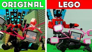 TV WOMAN + TITAN SPEAKERMAN Original vs LEGO -  Noob Pro HACKER  Skibidi Toilet Part 10