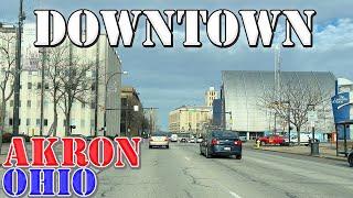 Akron - Ohio - 4K Downtown Drive