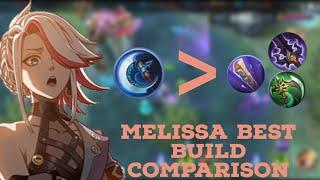 Melissa builds Damage comparison Crit Damage vs Attack speed vs Hybrid Mobile legends