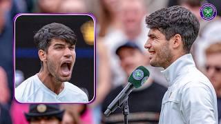 That point was unbelievable  Carlos Alcaraz  Fourth round On-court Interview  Wimbledon 2024