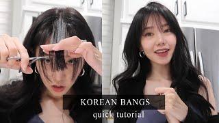 KOREAN SEE THROUGH BANGS TUTORIAL  Quick Trim 시스루뱅 앞머리