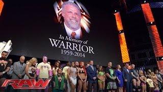 A tribute to the memory of The Ultimate Warrior Raw April 14 2014