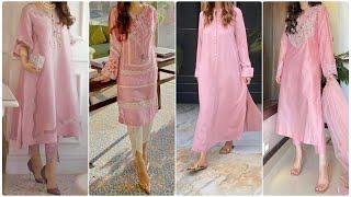 Latest Pink Dress Design 2024 Pink Frock Design Pink Color Combination Pink Pakistani Dresses