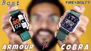 Boat Wave Armour vs Fire Boltt Cobra COMPARISION  Best Rugged Smartwatches  Which One is Better ?
