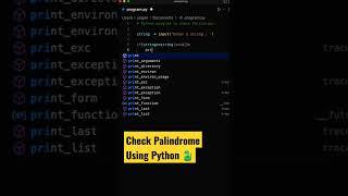 Python program to check palindrome one liner code #shorts #coding #programming