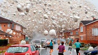 Massive destruction in Canada Baseball-sized hail storm hit Calgary Alberta  everyone is shocked