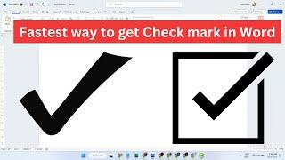 Fastest way to get Check mark in Word  Shortcut for Tick Symbol in Word  and     2023