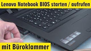 Lenovo Notebook BIOS starten - aufrufen mit Büroklammer - UEFI booten von USB DVD - 4K