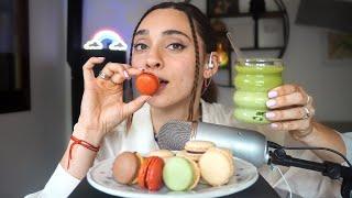 ASMR Mangio Macarons e Matcha latte 