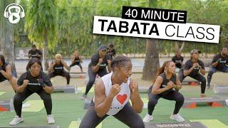 40 Minute  Tabata Workout Class w Warm-Up + Cooldown