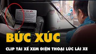 Tài xế xe buýt liên tục nhìn ngang để xem điện thoại trong lúc lái xe