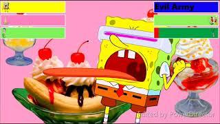 The SpongeBob SquarePants Movie 2004 Final Battle with healthbars Edited By @kobewhitley 