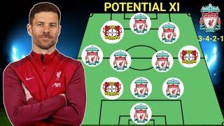 Xabi alonso predicted lineup for liverpool with transfers 3421 formation  Klopp Replacement