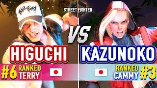 SF6  HIGUCHI #6 Ranked Terry vs KAZUNOKO #3 Ranked Cammy  Street Fighter 6 High Level Gameplay