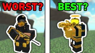 RANKING EVERY GOLDEN SKIN UPDATED - Tower Defense Simulator Roblox