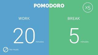 20  5  Pomodoro Timer - 2 hours study  No music - Study for dreams - Deep focus - Study timer