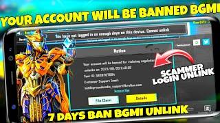 Your account will be banned for violating regulations Bgmi  Bgmi id unban  7 days ban bgmi unlink