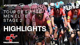 UNFORGETTABLE WIN   Tour de Suisse Stage 2 Race Highlights  Eurosport Cycling