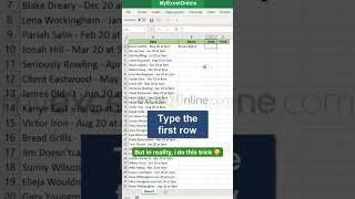Flash Fill Excel Hack  #shorts #myexcelonline #excel #msexcel