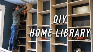 We built this MASSIVE 3 wall Bookshelf  Simple Design