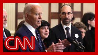 Biden speaks surrounded by family members of US citizens released in prisoner swap