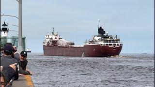 Quadruple Ships Including the 2 Best Horns on the Great Lakes Being Show-Offs