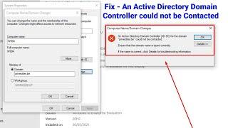 Fix An Active Directory Domain Controller Could Not be Contacted  cannot connect to domain