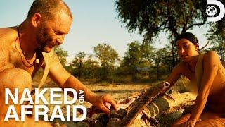 Eating Crocodile in the South African Desert  Naked and Afraid  Discovery