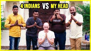 4 Indian Barbers VS 1 Italian Head Who Will Win? VOTE the BEST MASSAGE ️