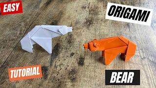 ORIGAMI BEAR TUTORIAL - STEP BY STEP GUIDE CRAFTING BEAR ORIGAMI WORLD  DIY PAPER BEAR ORIGAMI