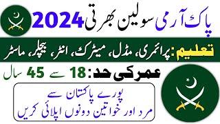 Pak Army New Civilian Jobs 2024  Join Pak Army as Civilian  Pak Army Civilian Jobs Male & Female