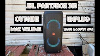 JBL partybox 310 outside unplug max volume bass booster 1