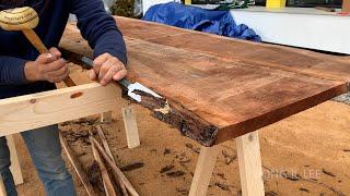 Walnut Computer Desk  How to Make Standing Desk  Woodworking Magic