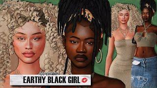 Earthy Black Girl Aesthetic #2  + CC Folder & Sims Download  Sims 4 Create a Sim