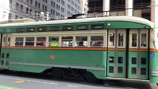 Muni F-Line Streetcar 1058 Chicago @ Market St & Beale St San Francisco California